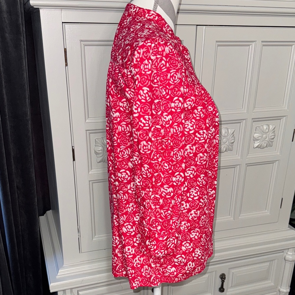 Floral Pink and White Blouse by Liz Claiborne Size Medium - Picture 5 of 12